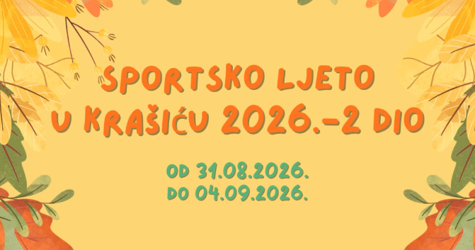 Sportsko ljeto u Krašiću 2026. – 2. dio