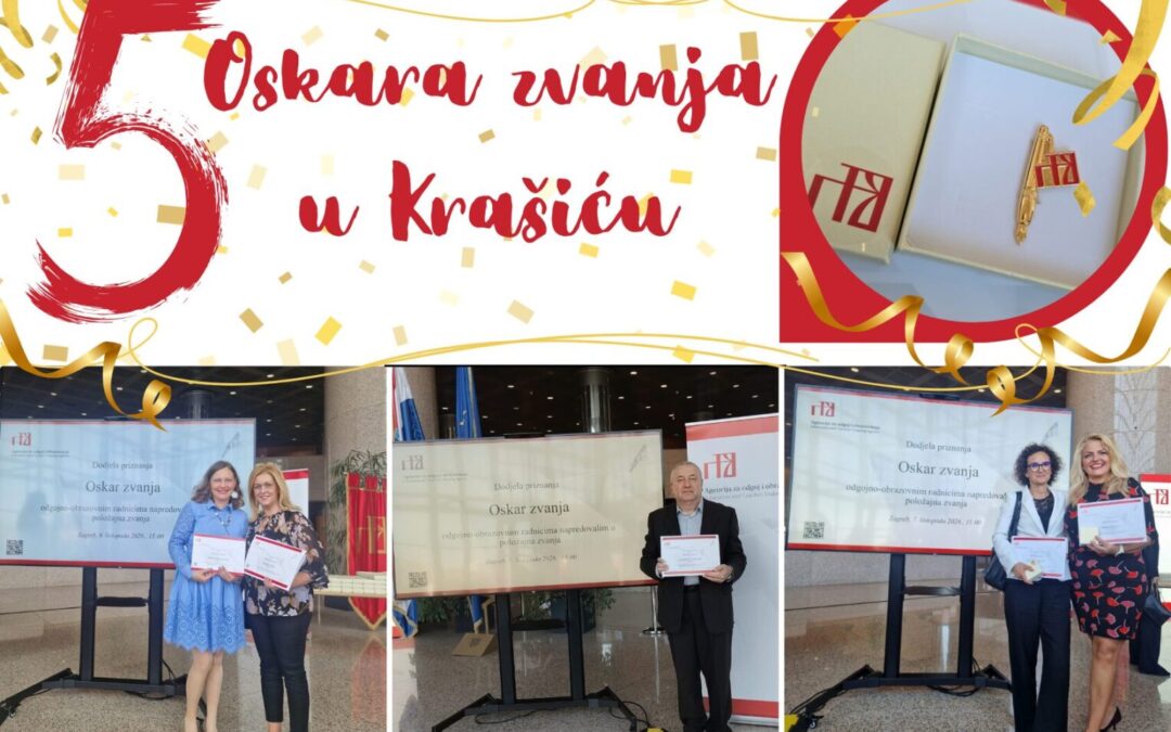 Pet „Oskara zvanja” za našu školu